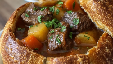 Beef Stew in Bread Bowls