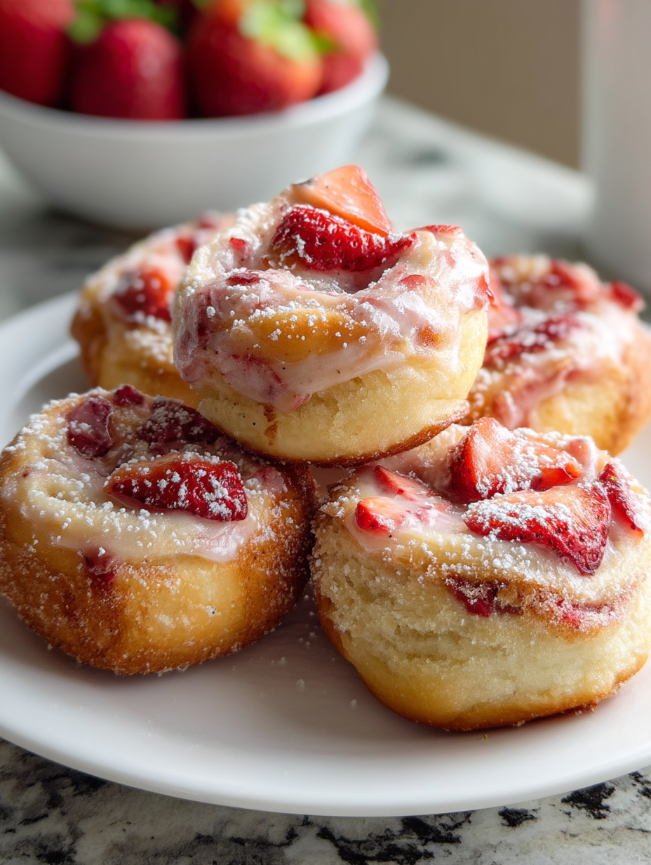 Strawberry Donut Rolls
