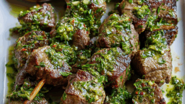 Chimichurri Steak Skewers