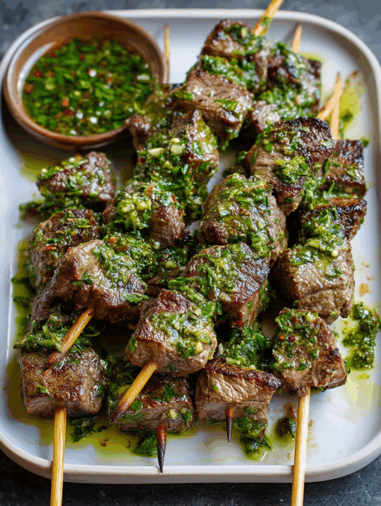 Chimichurri Steak Skewers
